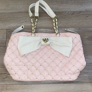 Betsy Johnson Baby Pink Bow Tote Bag